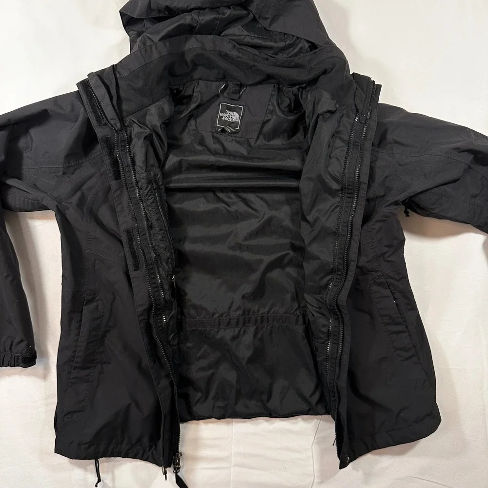The North Face HyVent Black Waterproof Hooded Rain Jacket Womens XL - Picture 8 of 12